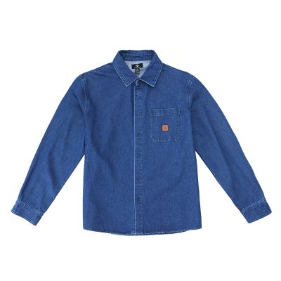 Converse Denim Ls Woven Top 男款 深藍色 牛仔 襯衫 長袖 UCJ418-UHA