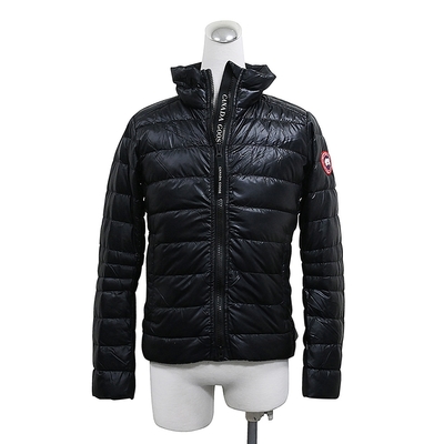 CANADA GOOSE Abbott刺繡LOGO再生尼龍可收納羽絨外套(女款/黑)