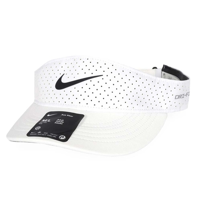NIKE 中空遮陽帽-DRI-FITADV 防曬 遮陽 運動 帽子 FB6443-100 白黑
