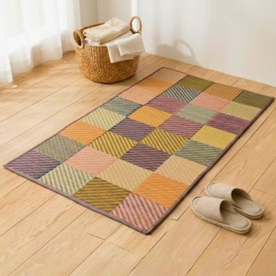 IKEHIKO | 藺草腳踏墊ColorBlock 60x90x0.6cm 日式美學 (1件)