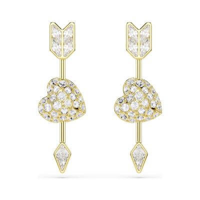 SWAROVSKI 施華洛世奇 Idyllia 邱比特愛神之箭雙面翻轉愛心耳環 寵愛媽媽 送禮推薦 5737295