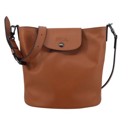 LONGCHAMP LE PLIAGE XTRA系列牛皮斜背翻蓋水桶包(腰果)