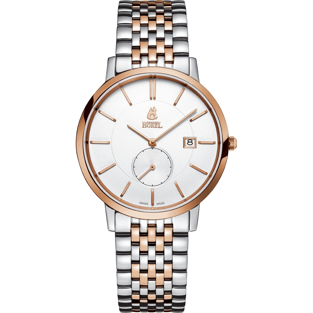 (福利品)ERNEST BOREL 瑞士依波路錶 喬斯系列 石英男士腕錶 37mm GBR809L-4821(背蓋1點錶方向後錶部刮傷)