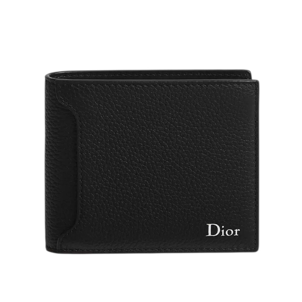 Dior 迪奧 Archie 粒面小牛皮 對折 卡夾 皮夾 短夾 黑色 2LLBH095MAR_H00N