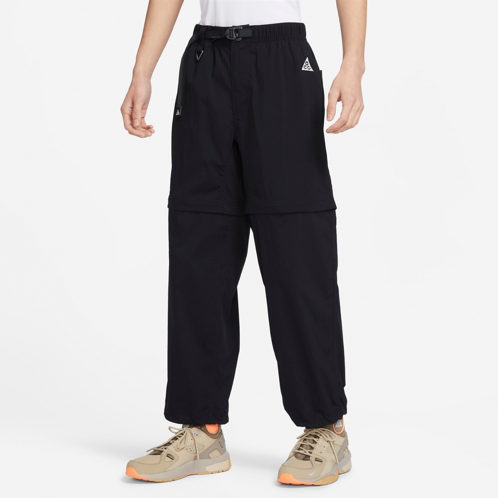 Nike 長褲ACG Trail Zip-Off Pants 男款黑防潑水可拆褲管抽繩兩穿式