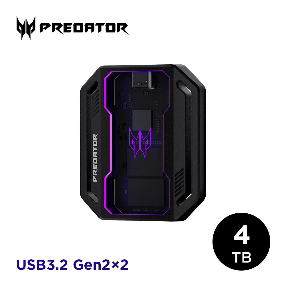 Acer Predator 外付けSSD 4TB GP30 新品 Acer Predator GP30 4TB RGB 電競款行動固態硬碟| 960G以上外接SSD