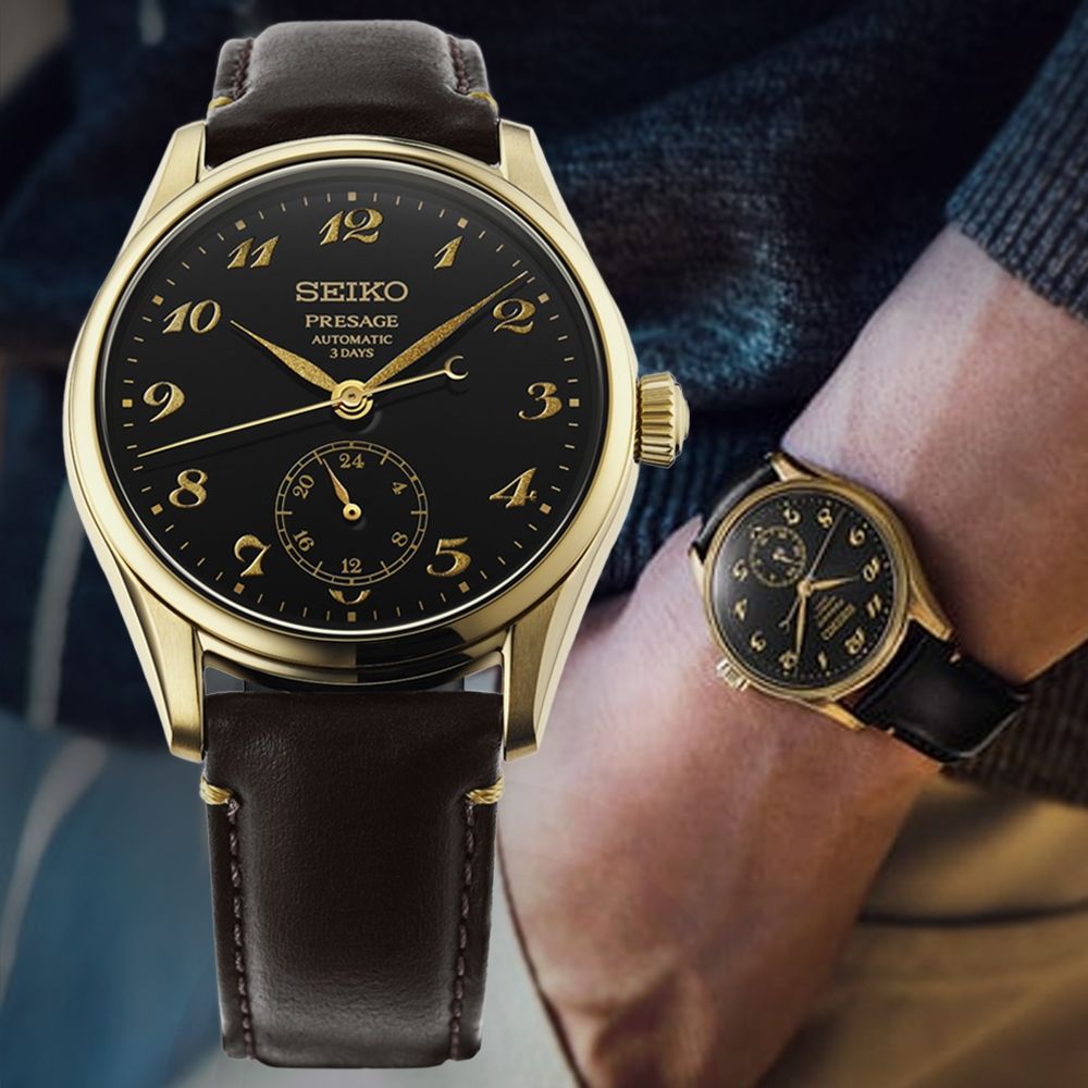 SEIKO 精工Presage 日式漆藝 黑金 機械錶 送禮 禮物 推薦_SK028 HCC006J1/6R5H-00G0C