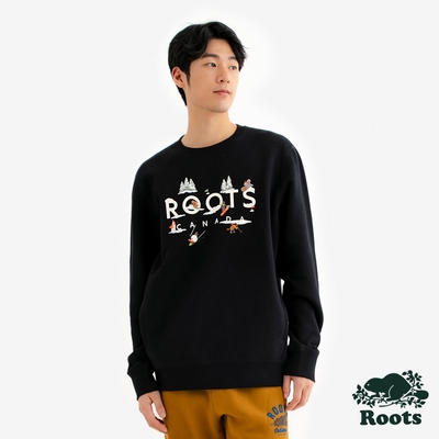 Roots男裝- APRES SKI 圓領上衣-黑色
