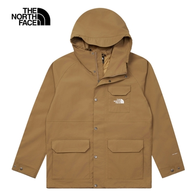 The North Face 官方旗艦北面男款棕色防水透氣多口袋連帽衝鋒衣
