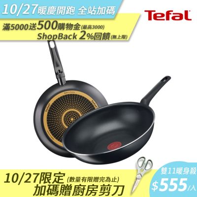 Tefal法國特福 太陽系列28CM雙鍋組(平底鍋+炒鍋)