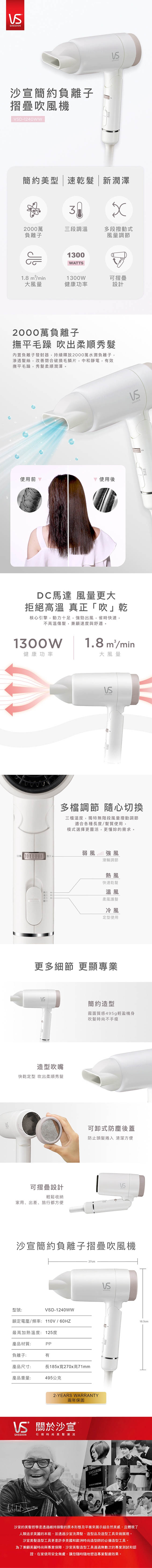 VS沙宣 VSD-1240WW - 詳情1