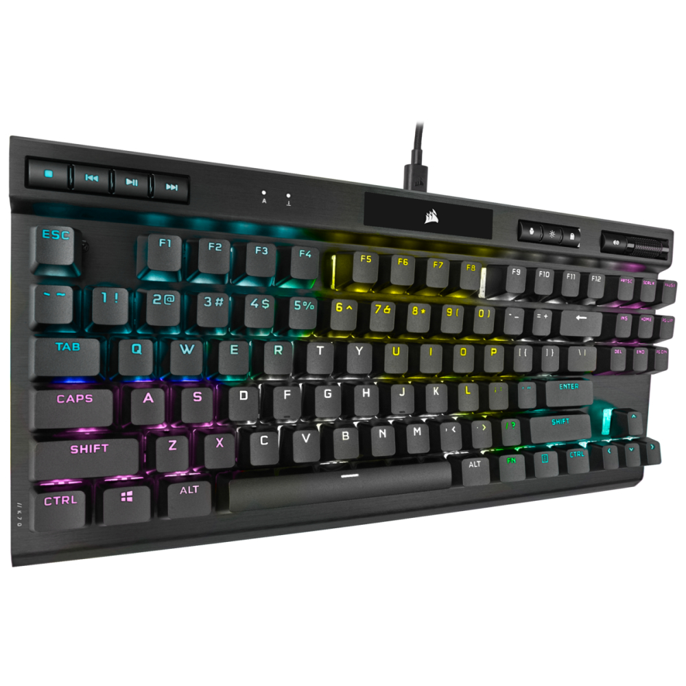 Corsair K70 RGB TKL(銀軸) CORSAIR海盜船 K70 RGB TKL機械式電競鍵盤&frasl;銀軸&frasl;80%&frasl;CH-9119014-NA