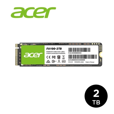 Acer 宏碁FA100 PCIe Gen3 M.2 2TB SSD固態硬碟| 其他品牌| Yahoo購物中心