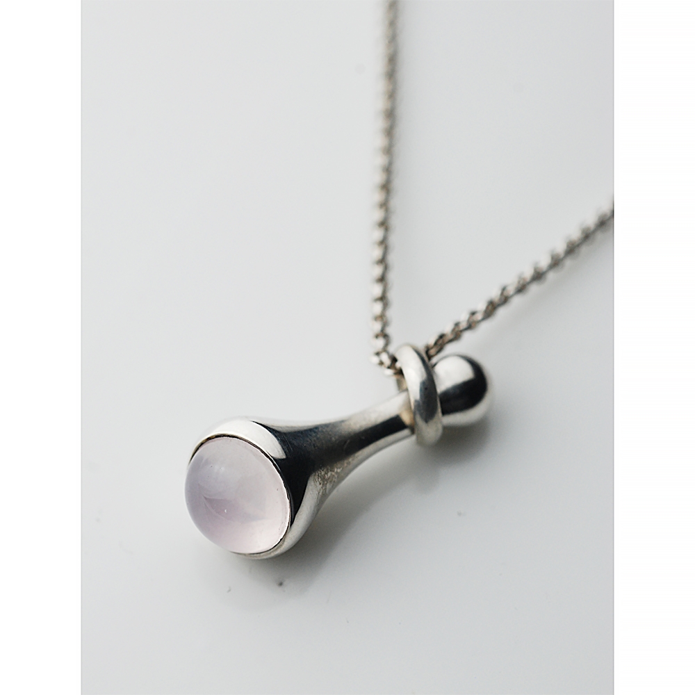 Georg Jensen 喬治傑生#453 DROPLET 粉晶純銀項鍊| 項鍊| Yahoo