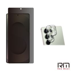 RedMoon 三星 S25 Ultra/S25+/S25/S24Ultra/S24+/S24 手機保護貼2件組 9H防窺保貼+3D全包鏡頭貼