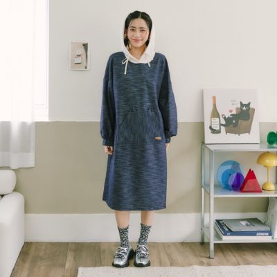 【Dailo】假裝是牛仔布洋裝 藍 灰