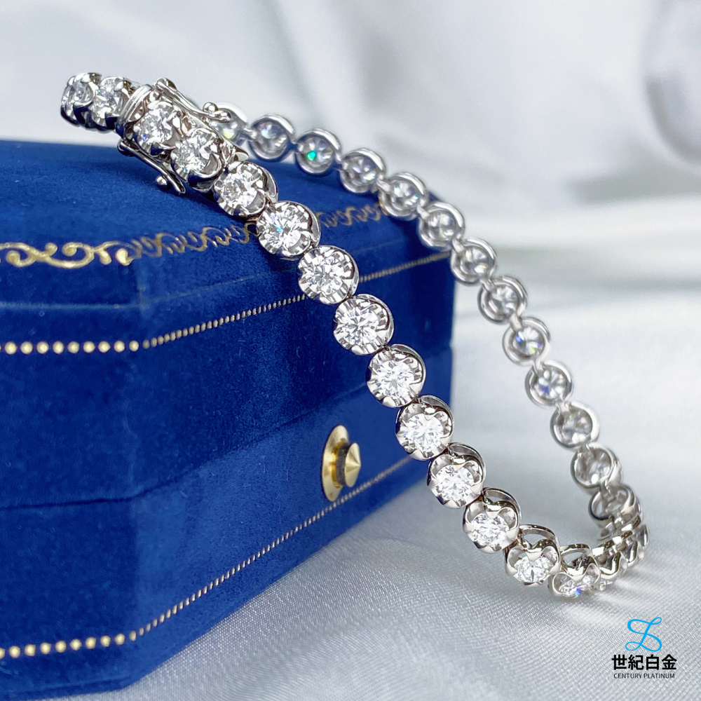 【世紀白金】18K金4克拉天然鑽石手鍊 每顆平均12分 限量發售 | 更多品牌 | Yahoo購物中心
