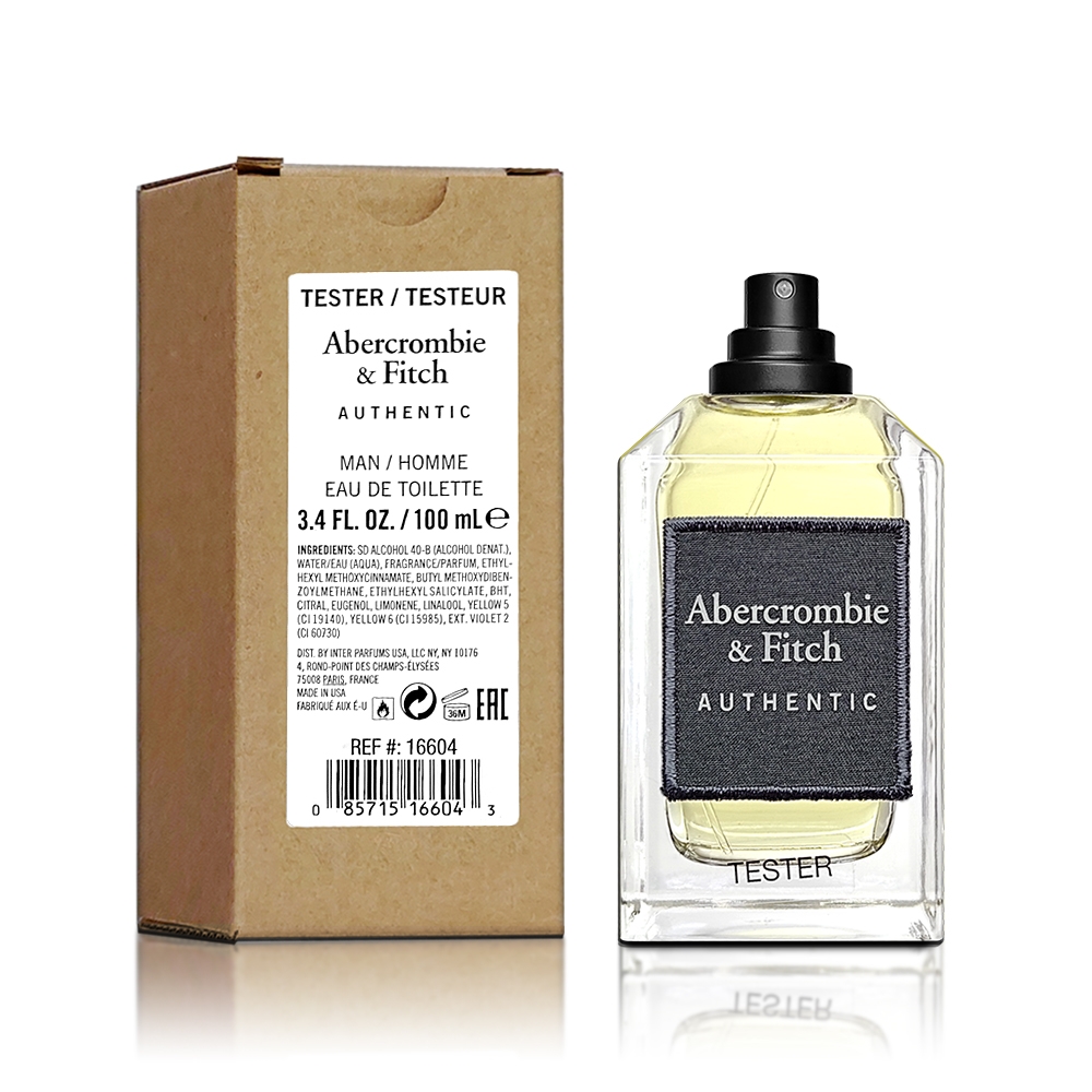 Abercrombie & Fitch A&F 真我男性淡香水100ML 無蓋TESTER 環保