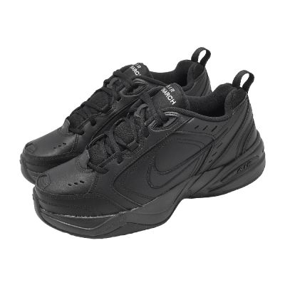 Nike 休閒鞋 Air Monarch IV 男鞋 黑 全黑 老爹鞋 皮革 厚底 復古 415445-001