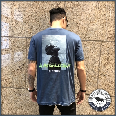 Roush ANGUISH韓版潮流相片貼布短TEE(2010237)