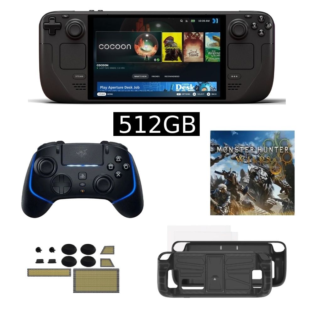 Steam Deck OLED 512GB 台灣公司貨+Steam 魔物獵人荒野+保貼保護殼+