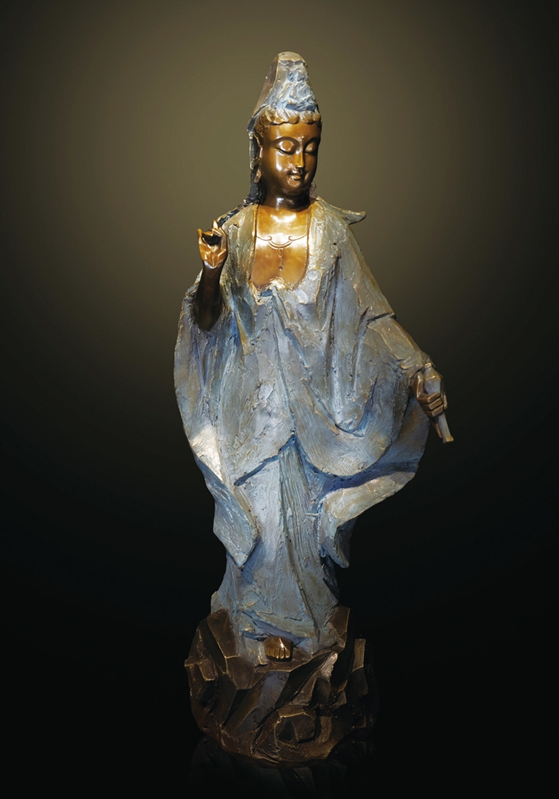 子問限量原作銅雕~ 心定清淨(觀世音菩薩) 淨瓶觀音藥王觀音| 觀世音