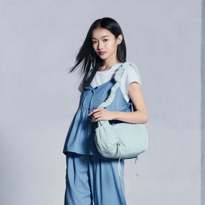 FILA 女短袖兩件式TEE-淺藍 5TEA-1474-BU