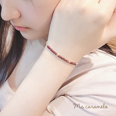 【焦糖小姐 Ms caramelo】紅石榴石手鍊 306不鏽鋼 Stainless steel