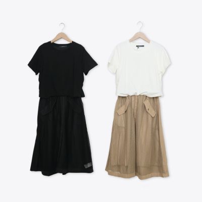 【MASTINA】假兩件休閒洋裝 黑 白(魅力商品)