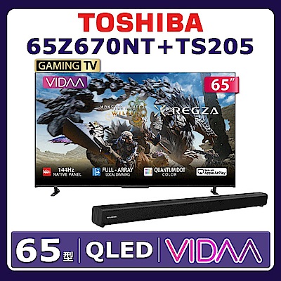 TOSHIBA東芝 TOSHIBA 東芝65型 QLED REGZA 4K智慧顯示器65Z670NT