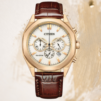 CITIZEN 星辰 CHRONOGRAPH CA4593-15A 三眼光動能紳士時尚腕錶 白麵 41mm