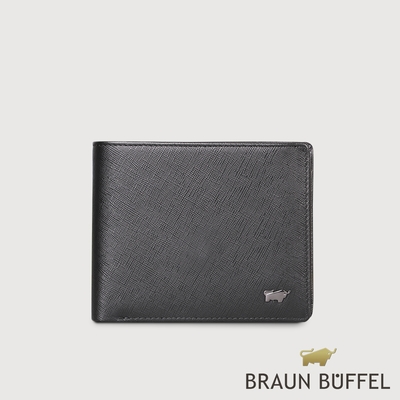 【BRAUN BUFFEL 德國小金牛】台灣總代理 至尊 4卡零錢袋-黑色/BF536-315-BK