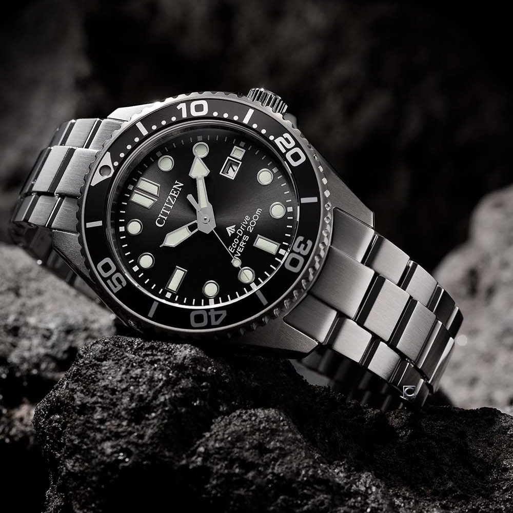 CITIZEN 星辰Promaster 200米光動能潛水錶-40.6mm黑BN0261-51E