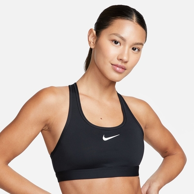 NIKE 運動內衣 女款 中度支撐 AS W NK SWSH MED SPT BRA 黑 DX6822-010 (X1015)