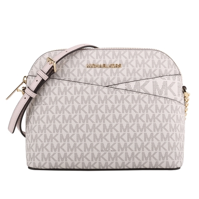 MICHAEL KORS - 金MK字防刮鍊帶斜背貝殼包 (白)
