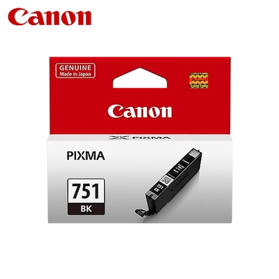 【CANON 佳能】 CLI-751 BK 黑色 原廠墨水匣 CLI751 含台灣地區專用貼紙