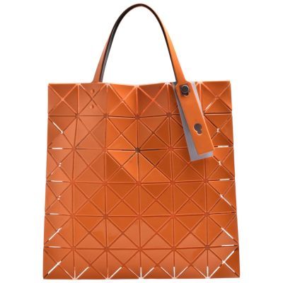 ISSEY MIYAKE 三宅一生BAOBAO亮面透光幾何方格6X6手提/托特包(橘色)