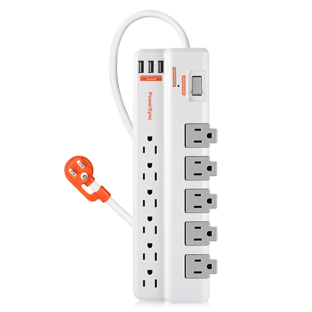 群加PowerSync 1開11插+3埠USB旋轉插座防雷擊抗搖擺插頭延長線1.8米