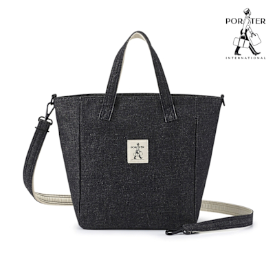 PORTER INTERNATIONAL - 自由丹寧NIMES手提包 (L) - 黑