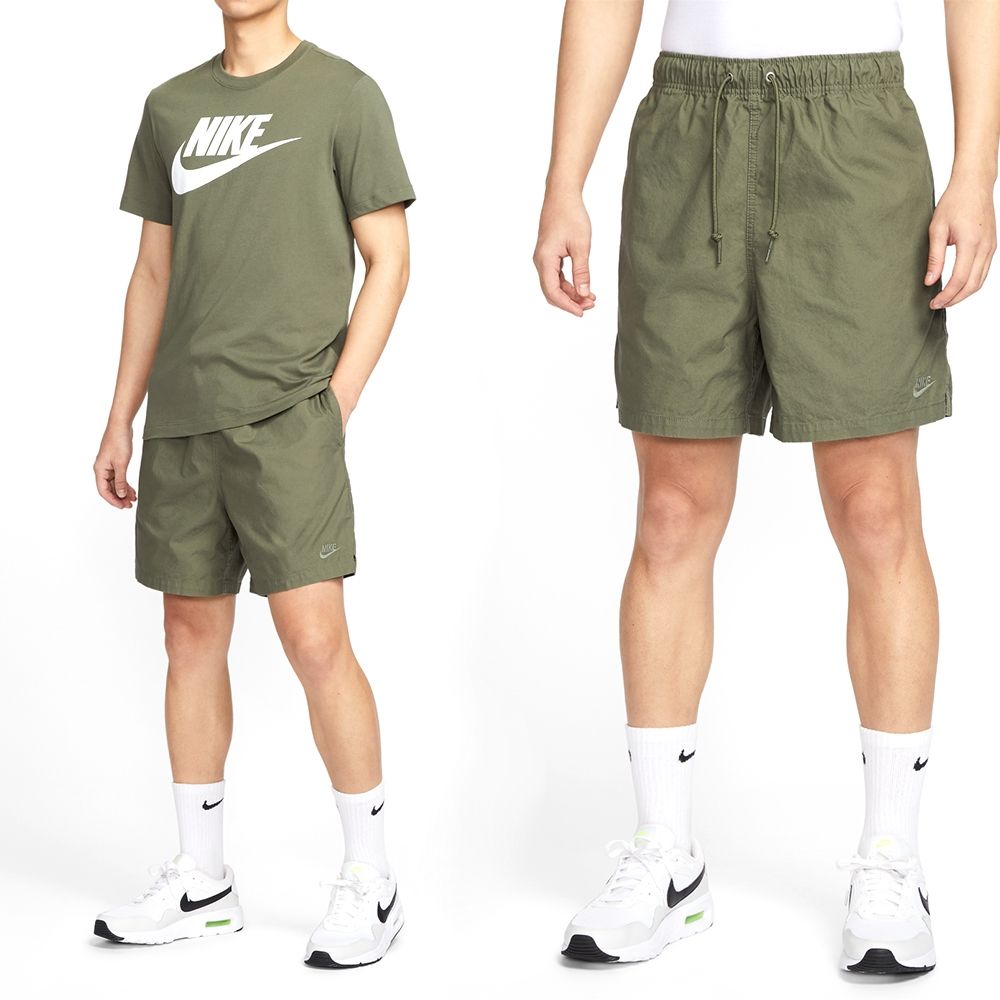 Nike AS M NK Club Flow Wash Short 男款 綠色 抽繩 運動 短褲 HJ1947-222