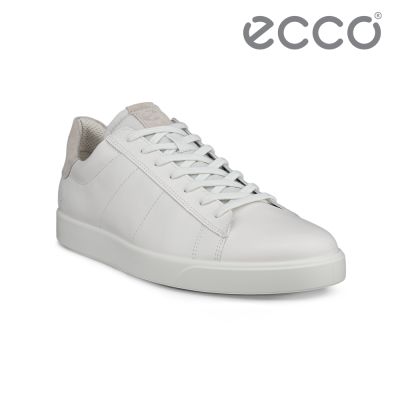 ECCO STREET LITE M 街頭闖趣簡約真皮休閒鞋 男鞋 白色/砂礫灰