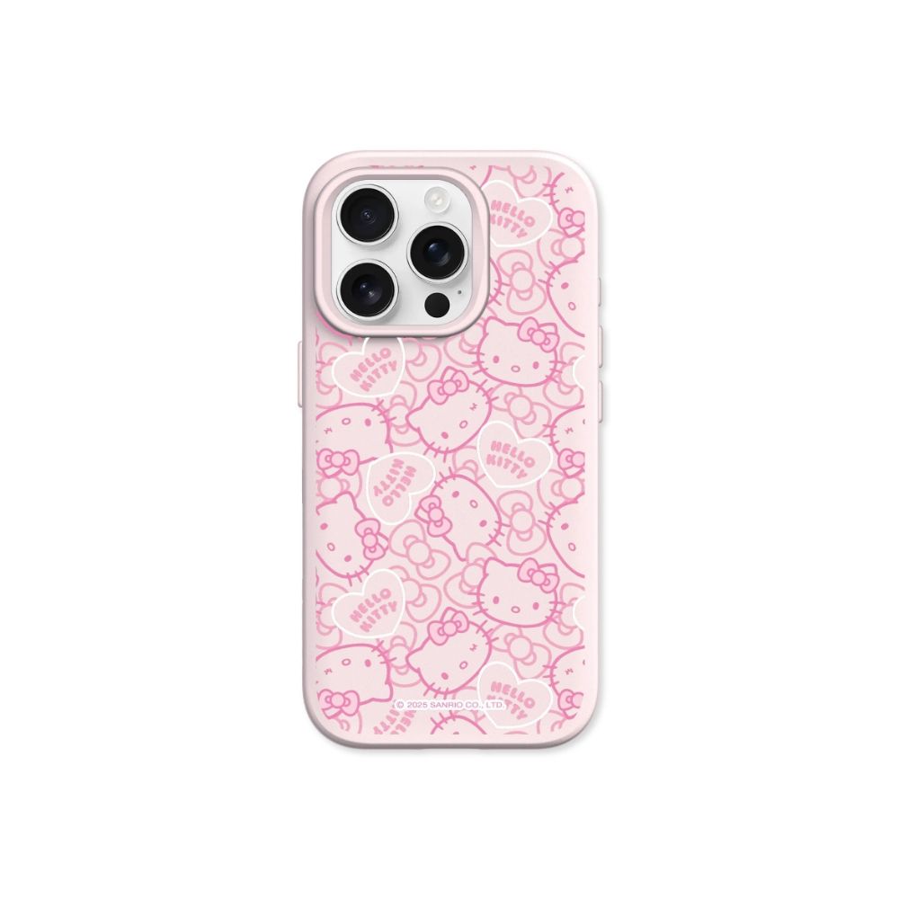 犀牛盾 iPhone 15/16/17/18系列 SolidX MagSafe兼容 強化吸震緩衝防摔磁吸手機殼/Hello Kitty-粉紅愛心 (雪酪粉)