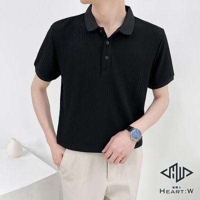 【Heart:W 新職人】現+預 復古針織條紋POLO衫(男上衣/休閒/舒適/T恤)