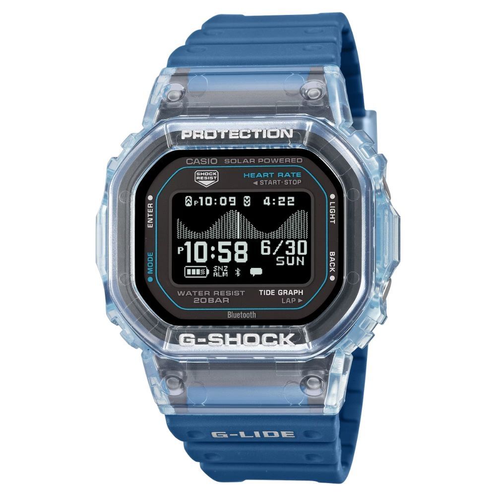 CASIO卡西歐 G-SHOCK G-LIDE 系列 活潑自在 日常訓練 藍芽 太陽能電力 藍 GBX-H5600-2_44.5mm