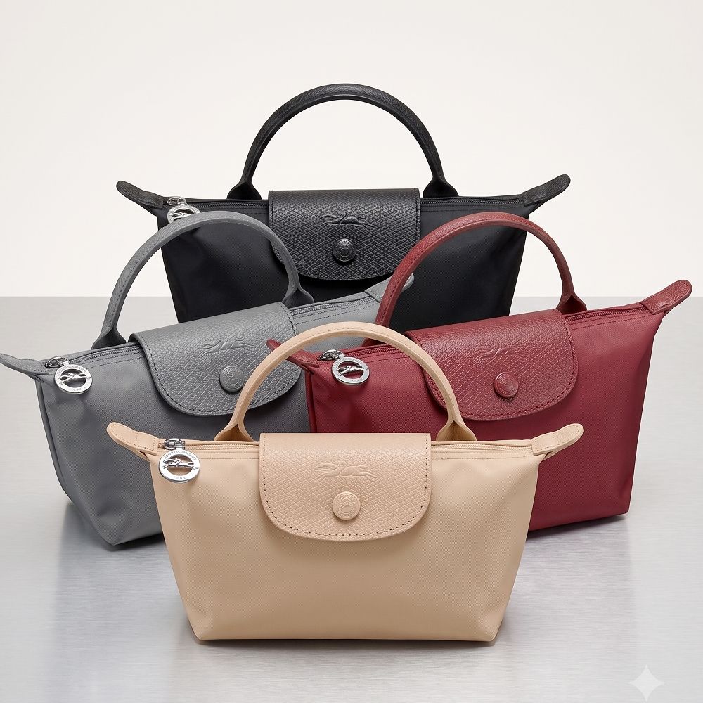 LONGCHAMP Le Pliage One 奔馬烙印牛皮單色萬用小提包 化妝包-多色可選