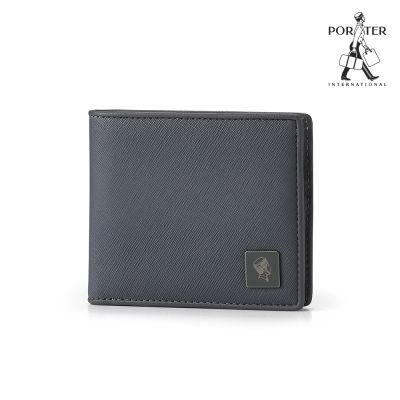 PORTER INTERNATIONAL - 法式精緻BEND真皮雙折短夾 - 沉靜灰