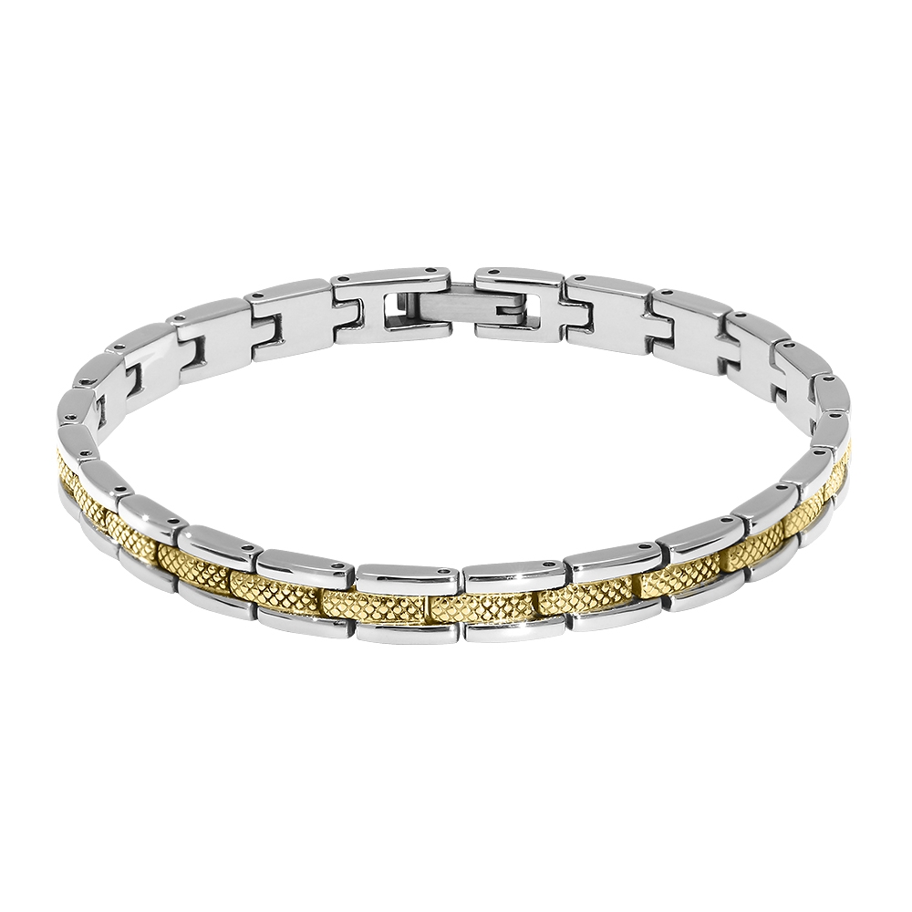 法國ROCHET Santorin系列不鏽鋼男士手鍊-銀x金| 其他名牌精品| Yahoo購物中心