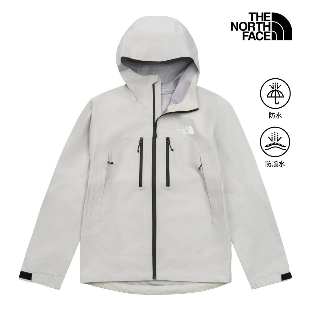 【The North Face 官方旗艦】北面女款淺灰色DRYVENT防水可打包衝鋒衣｜8HRTMYB