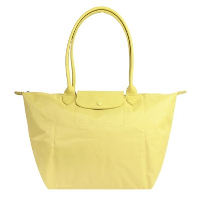 LONGCHAMP LE PLIAGE ONE系列長把尼龍單色摺疊水餃包(大/青橙綠)