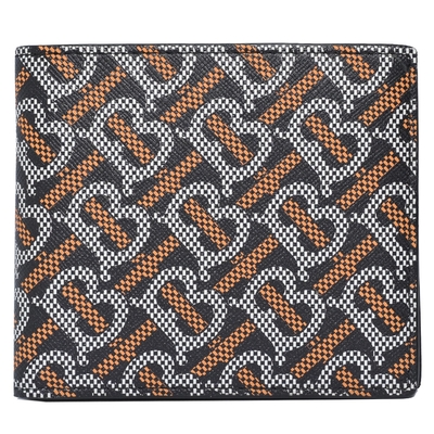 BURBERRY 巴寶莉 REG CC BILL8 TB LOGO 印花對摺短夾(黑底/80593391)
